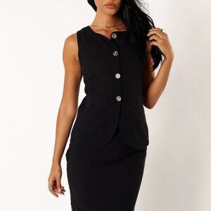 Petal & Pup Women's Size M Peter Lightweight Cotton Black Vest NWOT